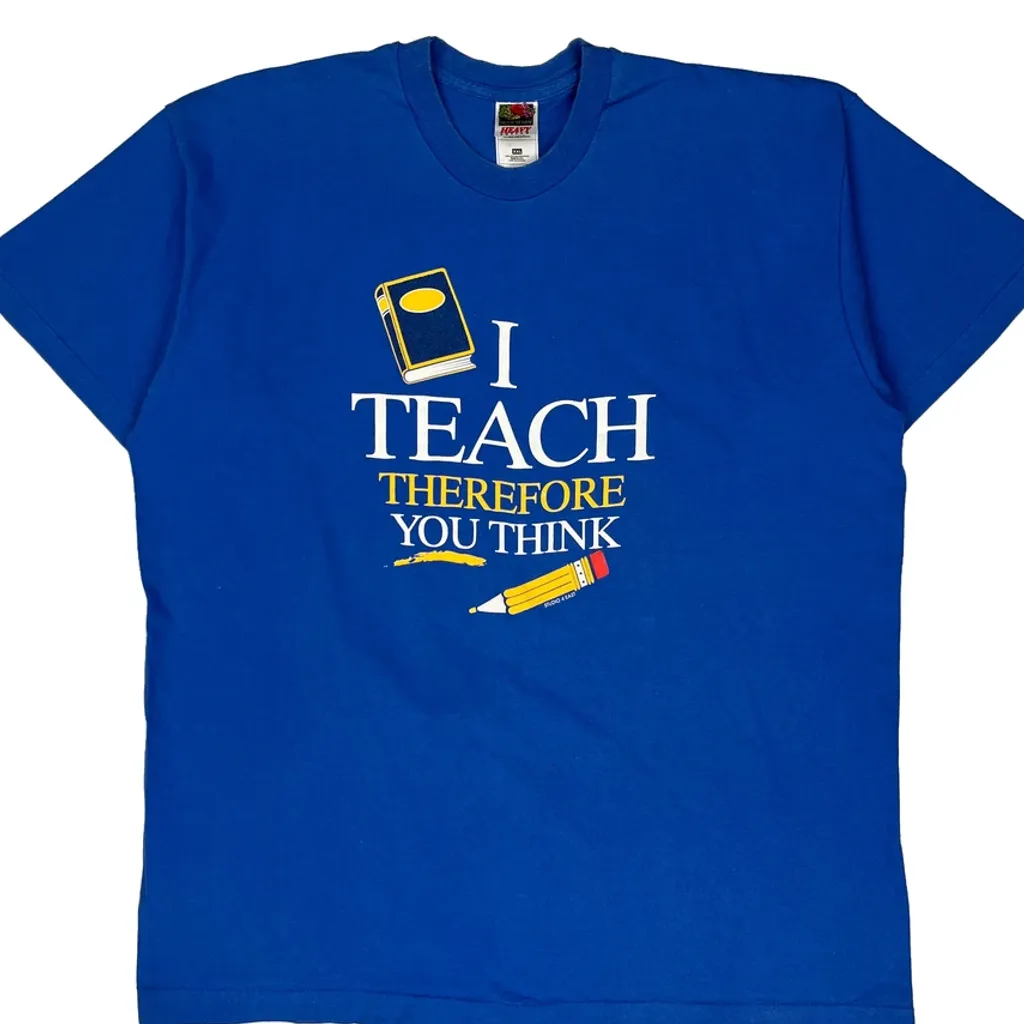 Teaching Fruit Of The Loom Single Stitch T-Shirt - 2XL Blue Cotton - Image 5