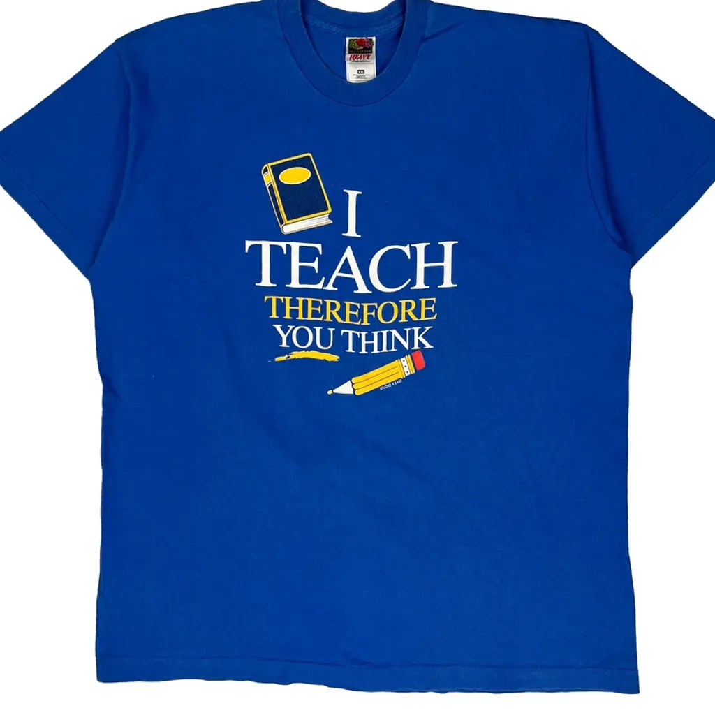 Teaching Fruit Of The Loom Single Stitch T-Shirt - 2XL Blue Cotton - Image 6