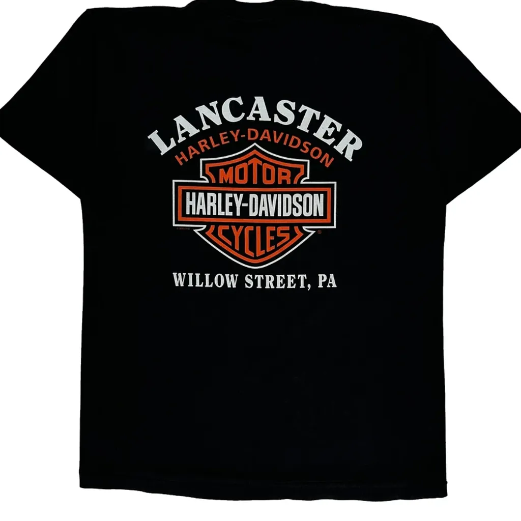 Team Lancaster Harley Davidson Racing Harley Davidson Graphic T-Shirt - Large Black Cotton Blend - Image 7