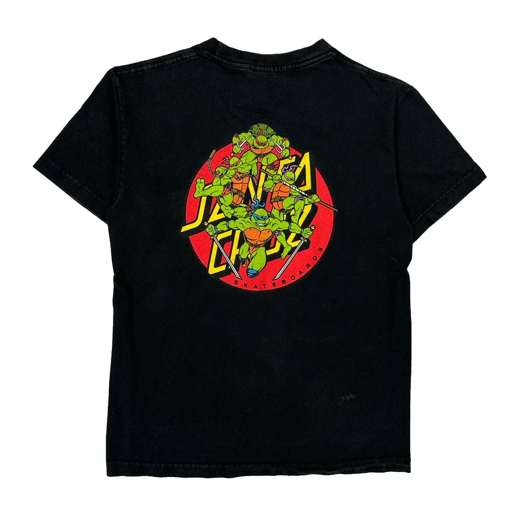 Teenage Mutant Ninja Turtles Santa Cruz Cartoon T-Shirt - Small Black Cotton - Image 2