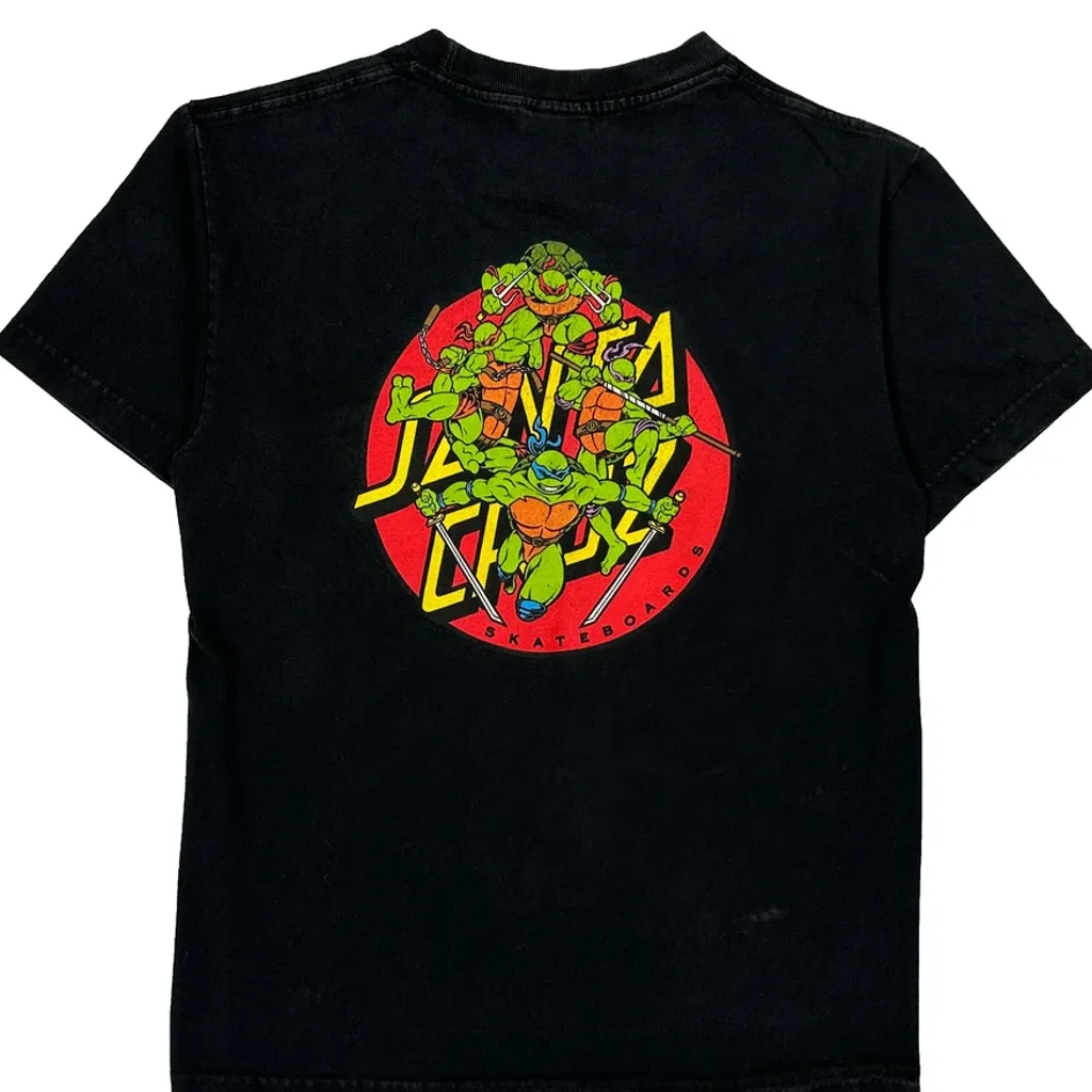 Teenage Mutant Ninja Turtles Santa Cruz Cartoon T-Shirt - Small Black Cotton - Image 6