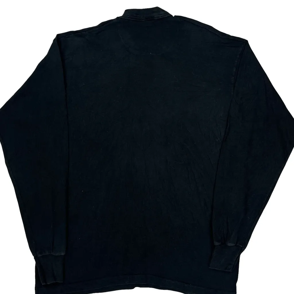 Tees Unlimited Single Stitch Long Sleeve T-Shirt - Large Black Cotton - Image 6