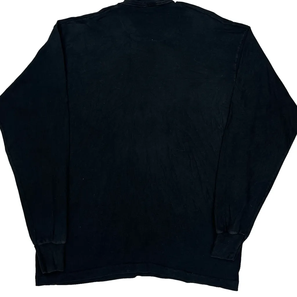 Tees Unlimited Single Stitch Long Sleeve T-Shirt - Large Black Cotton - Image 7