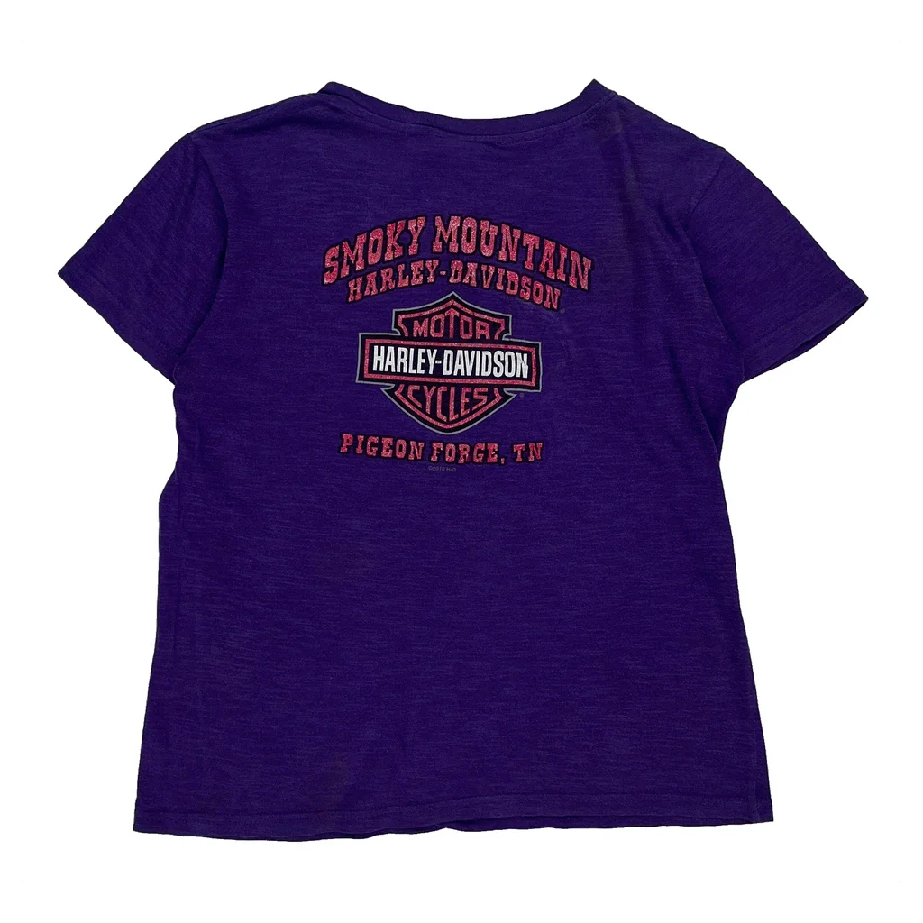 Tennessee Harley Davidson T-Shirt - Large Purple Cotton - Image 2