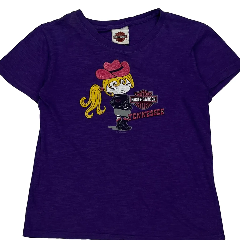 Tennessee Harley Davidson T-Shirt - Large Purple Cotton - Image 5