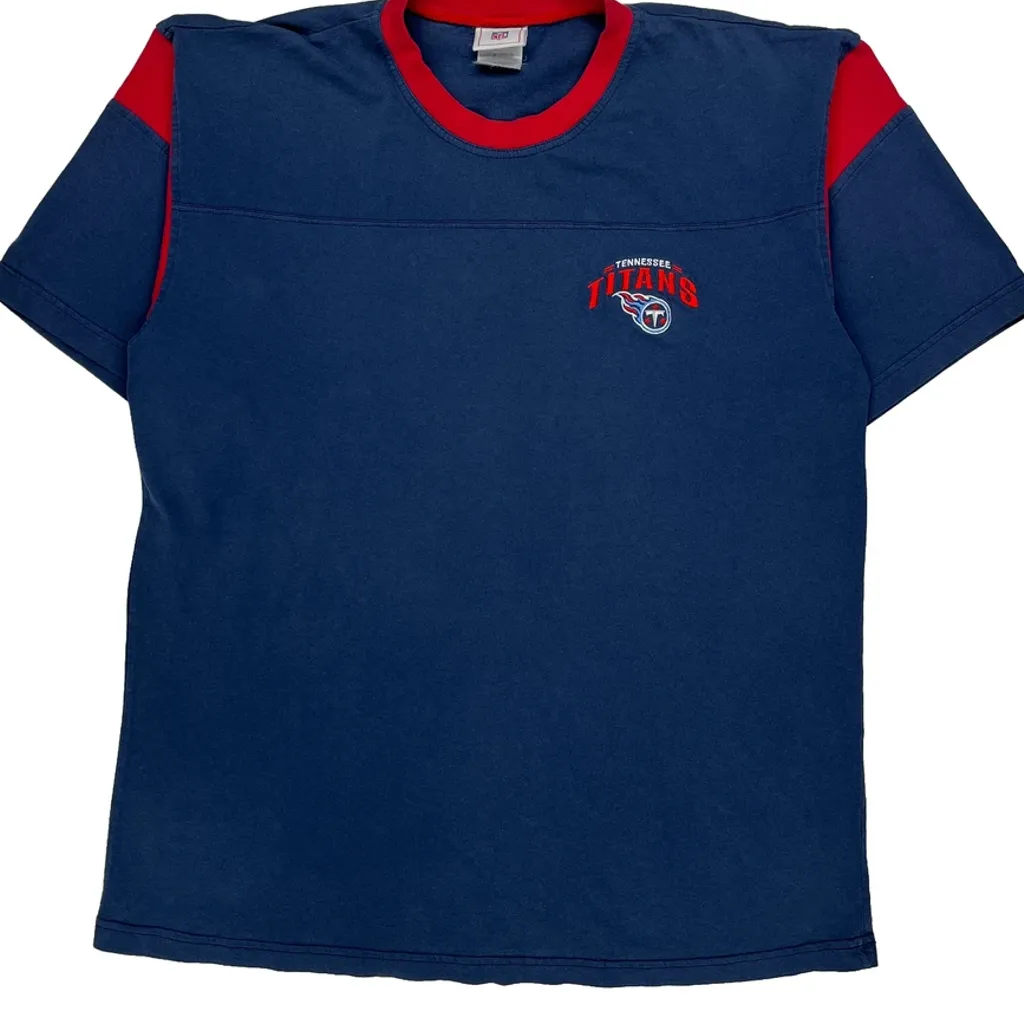 Tennessee Titans Nfl Football T-Shirt - Large Blue Cotton - Image 6