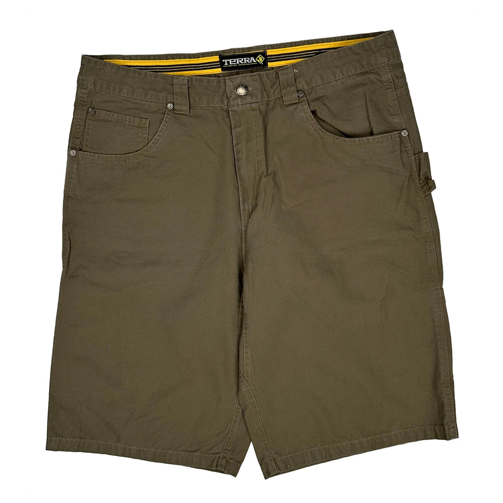 Terra Carpenter Shorts - 38W 11L Khaki Cotton - Image 2