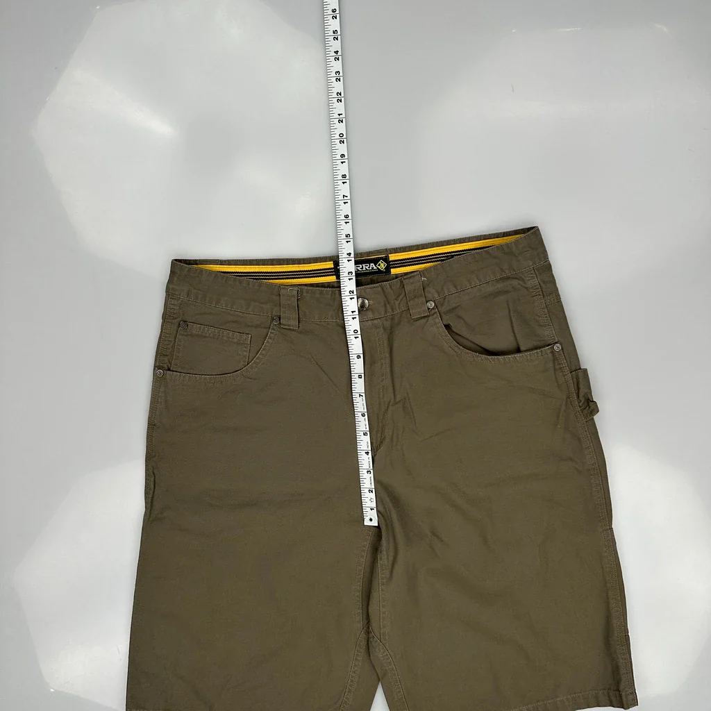 Terra Carpenter Shorts - 38W 11L Khaki Cotton - Image 4
