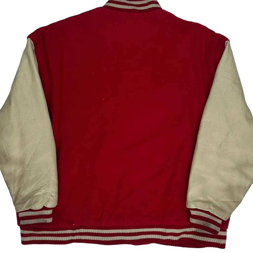 The Bad Lands Varsity Jacket - Medium Red Wool Blend - Image 7