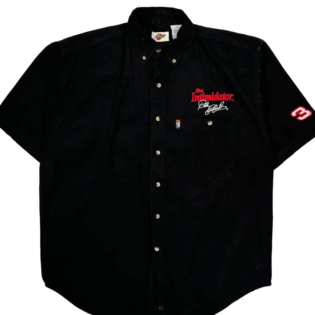The Intimidator Winners Circle Nascar Short Sleeve Shirt - Large Black Cotton - Image 4