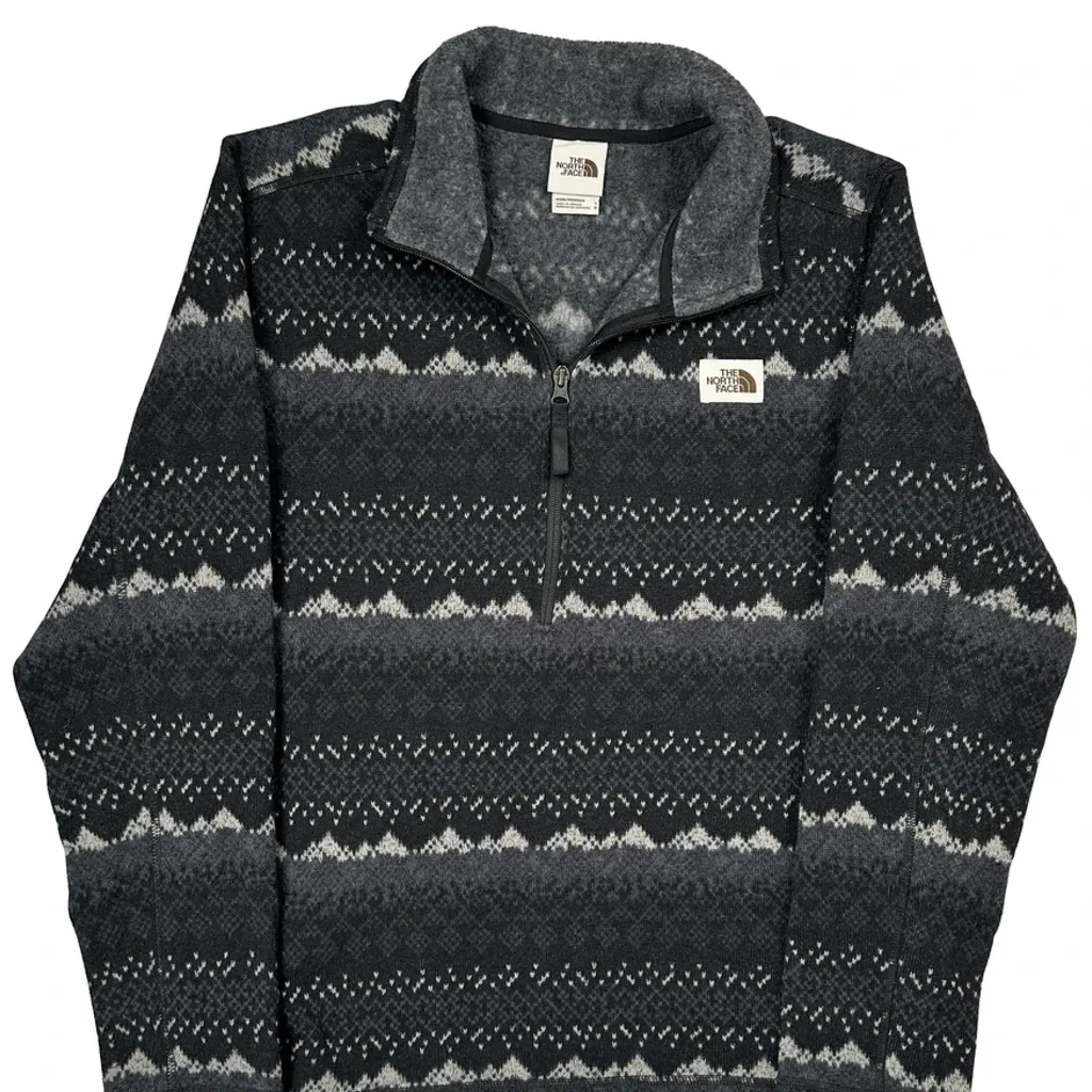 The North Face Argyle 1/4 Zip - Large Gray Polyester - Image 5