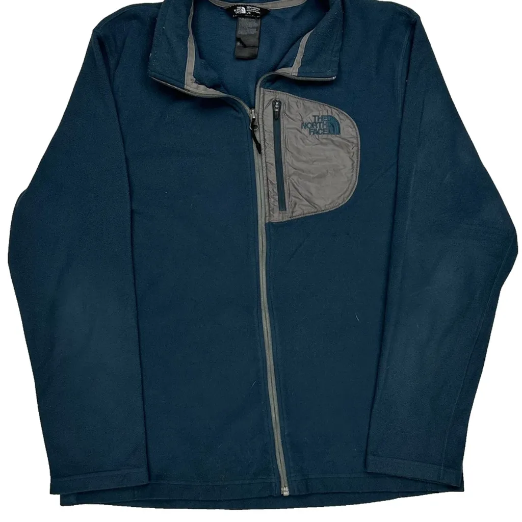 The North Face Fleece Jacket - Large Blue Polyester - Image 5