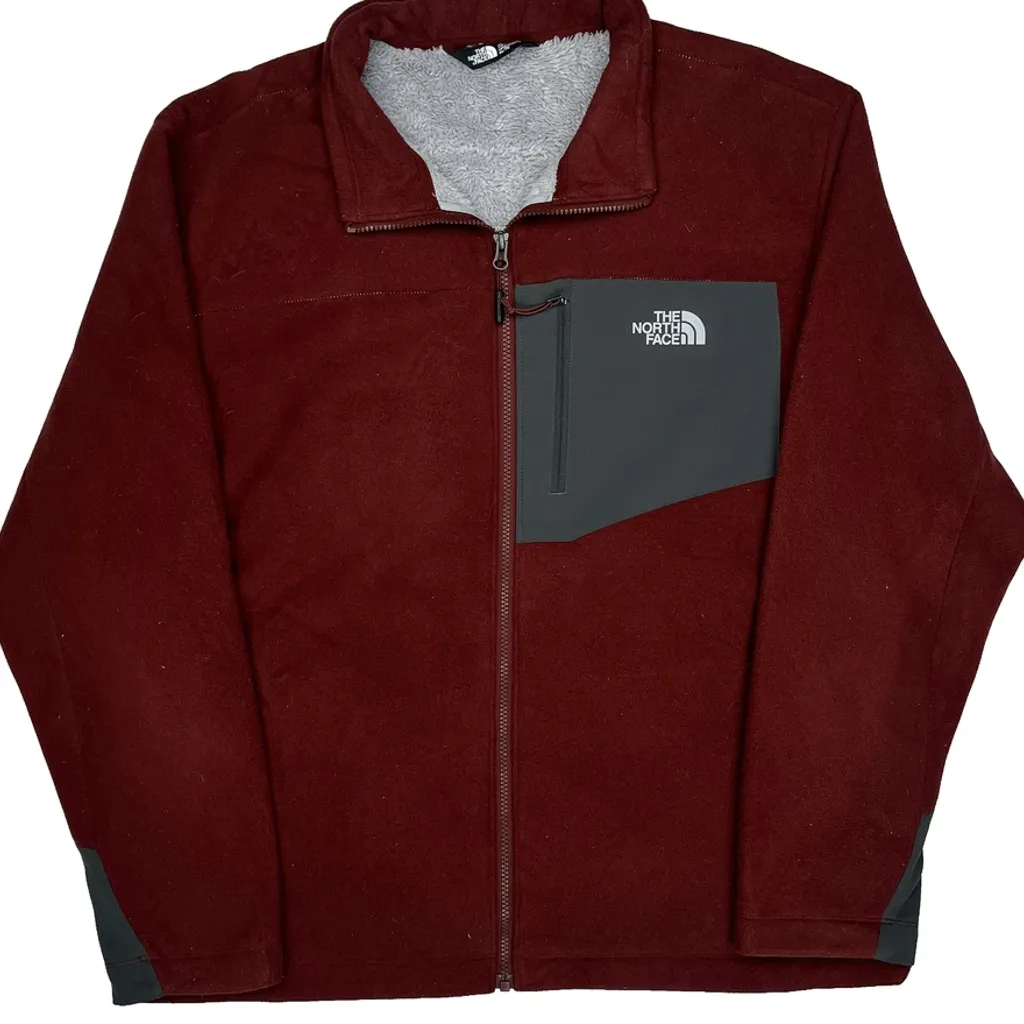 The North Face Fleece Jacket - XL Burgundy Polyester - Image 6