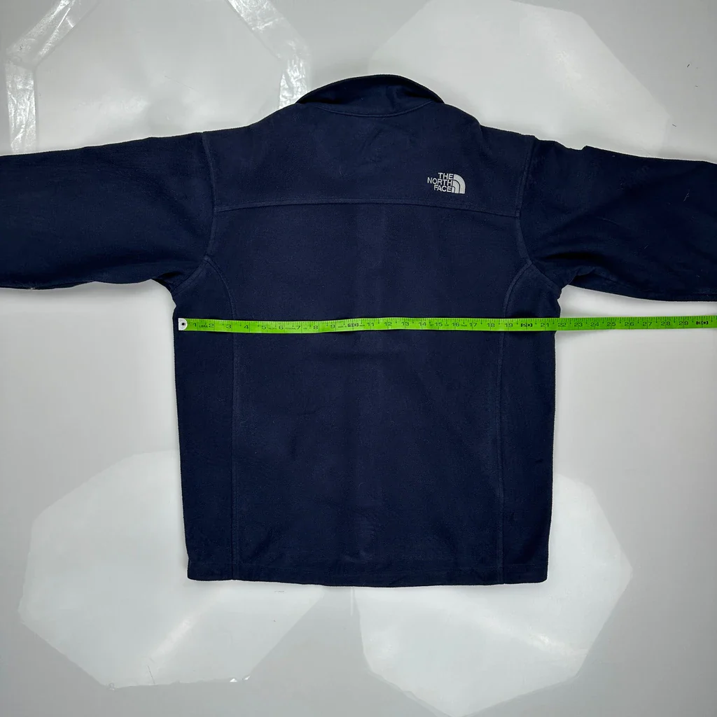 The North Face Fleece Jacket - Medium Navy Polyester - Image 3