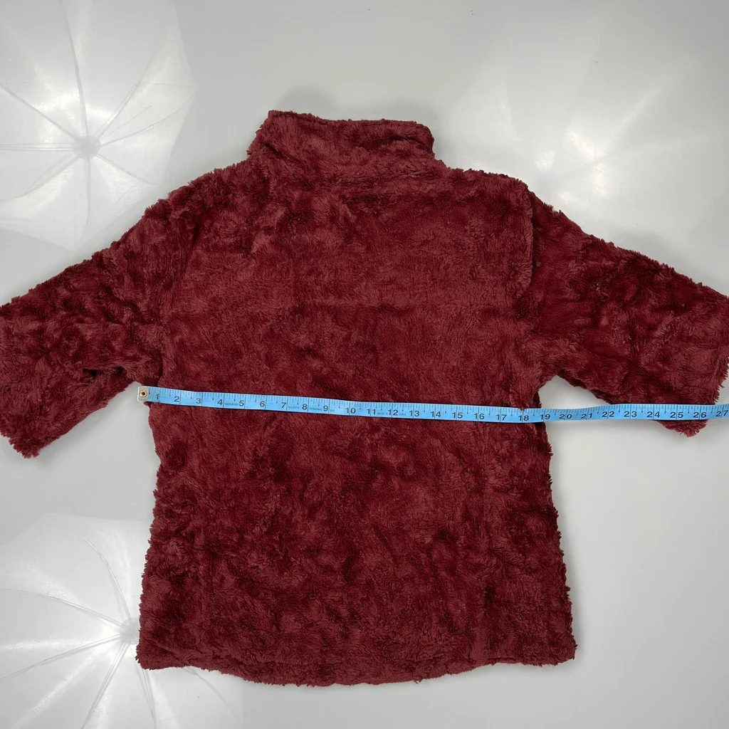 The North Face Fleece Jacket - Medium Red Polyester - Image 3