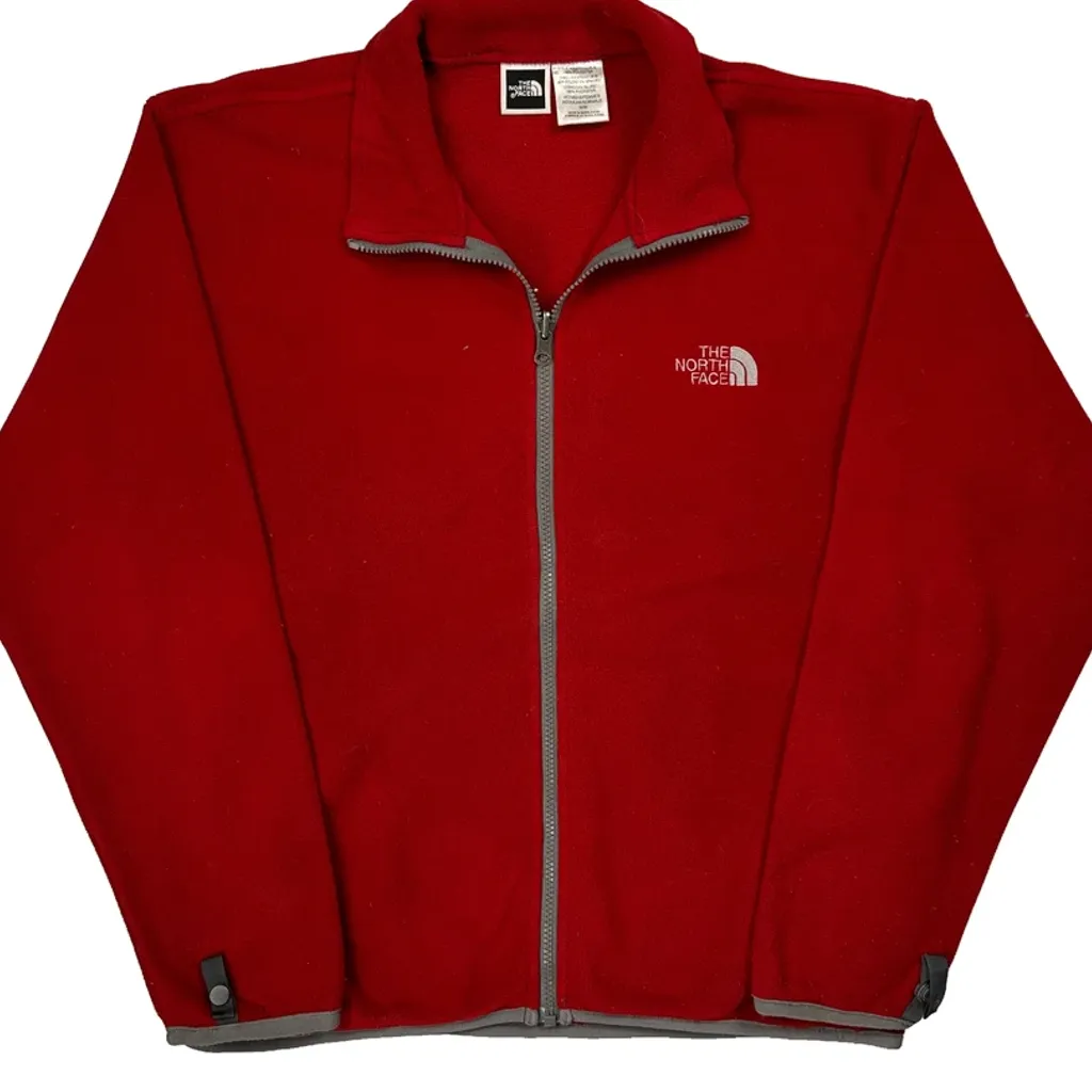 The North Face Fleece Jacket - Medium Red Polyester - Image 4