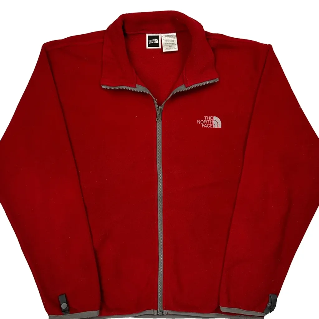 The North Face Fleece Jacket - Medium Red Polyester - Image 5