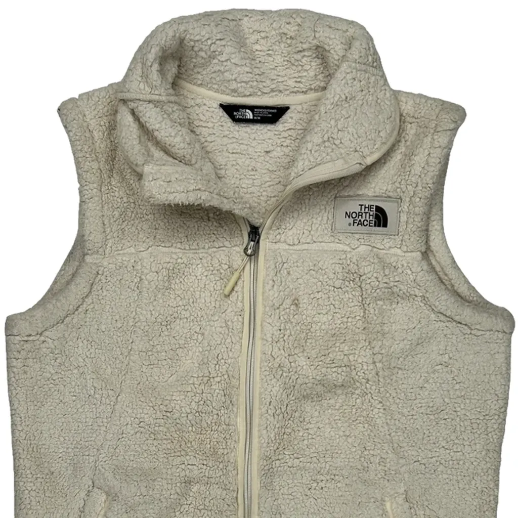 The North Face Fleece Vest - Medium Cream Polyester - Image 5