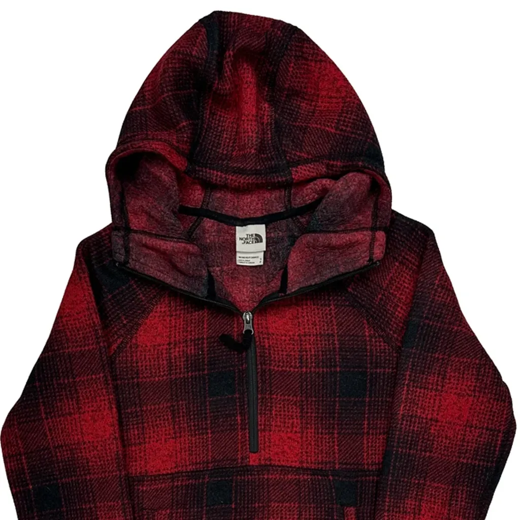 The North Face Checked Fleece - Small Red Polyester - Image 4