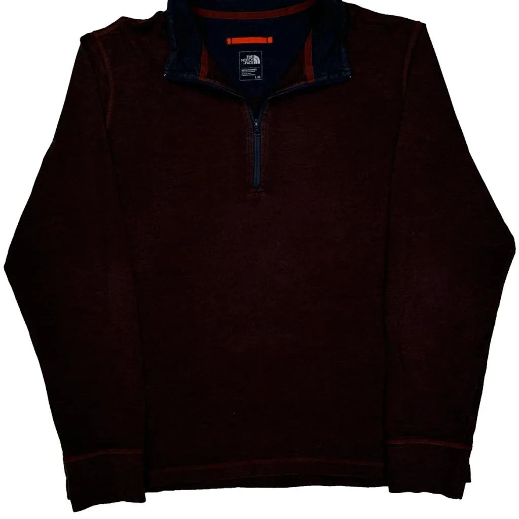 The North Face Jumper - Large Burgundy Cotton Blend - Image 4