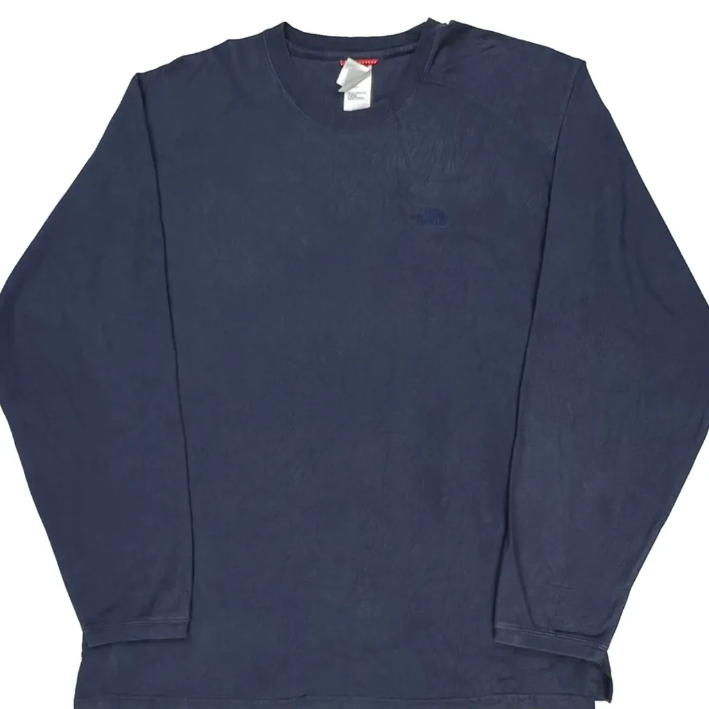 The North Face Long Sleeve T-Shirt - Large Blue Cotton - Image 5