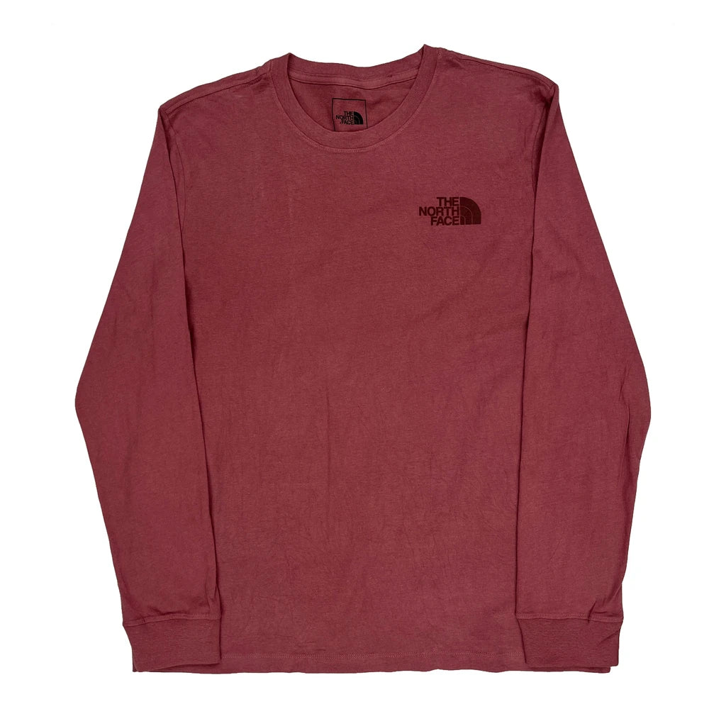 The North Face Floral Long Sleeve T-Shirt - XL Red Cotton