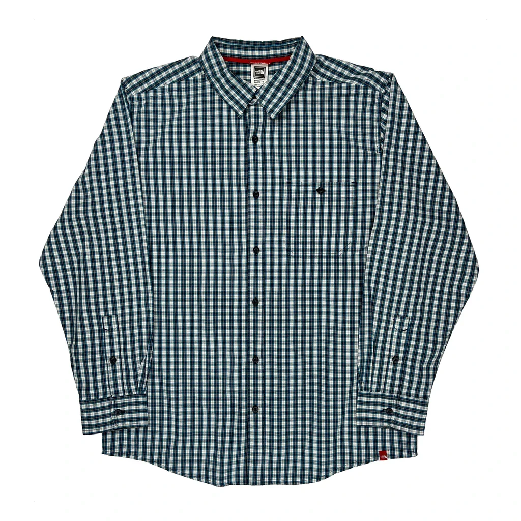 The North Face Checked Shirt - Large Blue Cotton