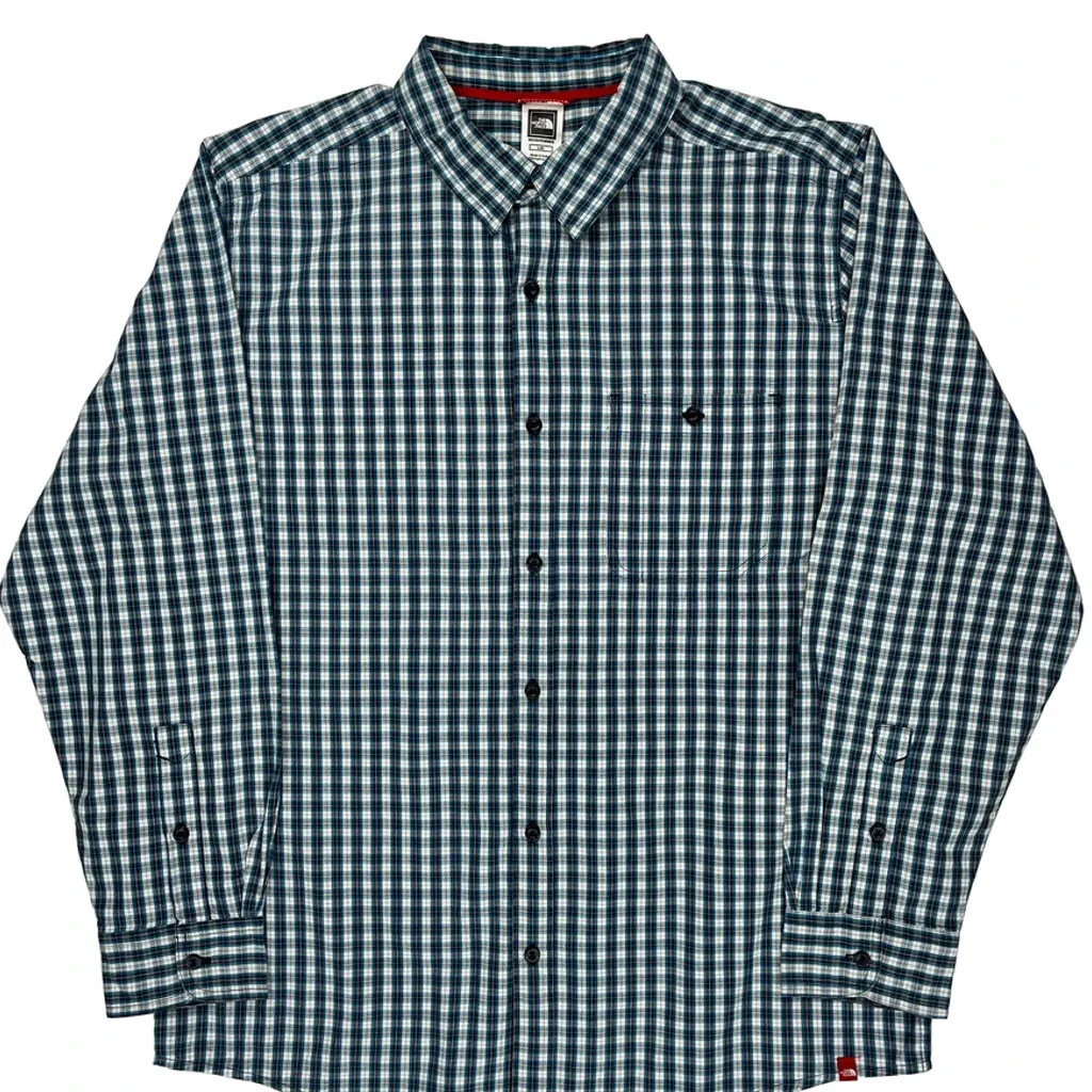 The North Face Checked Shirt - Large Blue Cotton - Image 4