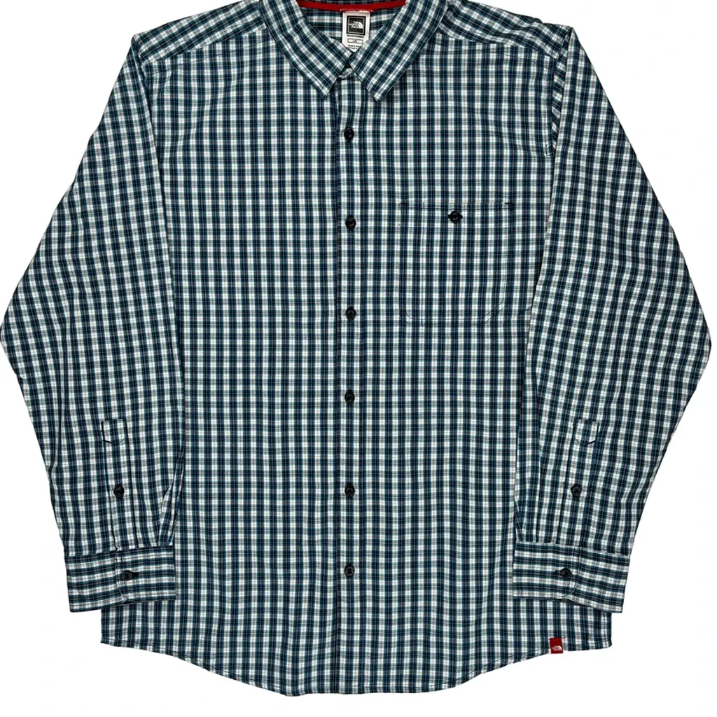 The North Face Checked Shirt - Large Blue Cotton - Image 5