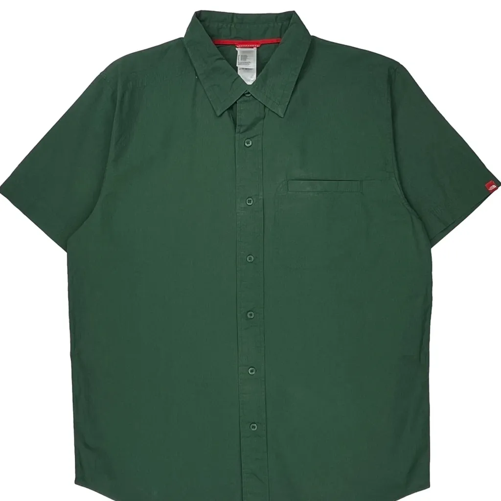 The North Face Short Sleeve Shirt - Large Green Cotton - Image 4