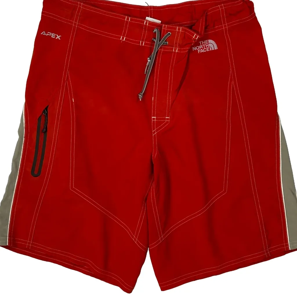 The North Face Contrast Stitch Sport Shorts - Small Red Polyester - Image 4