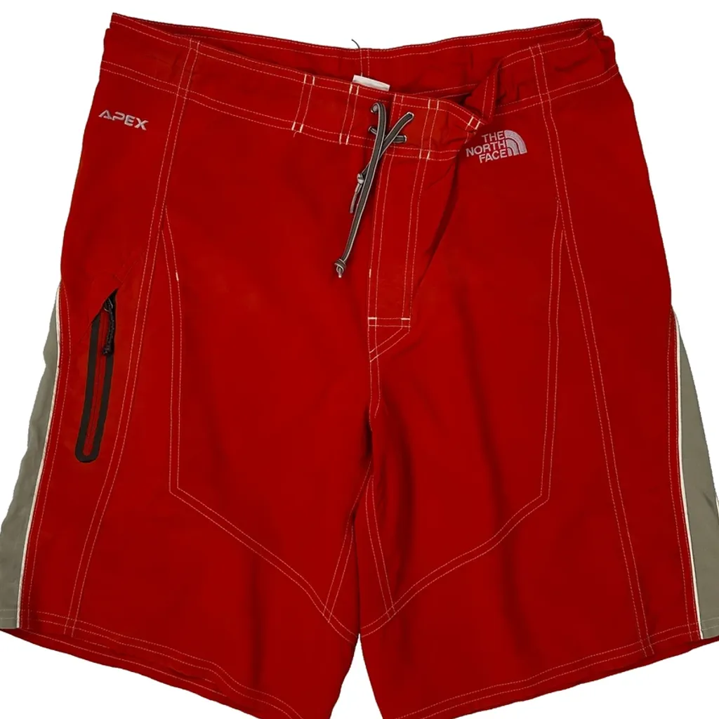 The North Face Contrast Stitch Sport Shorts - Small Red Polyester - Image 5