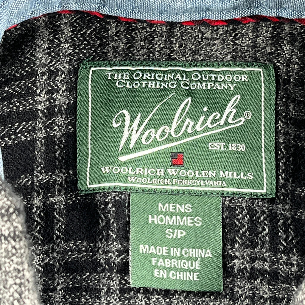 The Original Outdoor Clothing Company Woolrich Checked Flannel Shirt - Small Gray Wool - Image 3