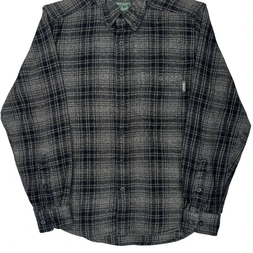 The Original Outdoor Clothing Company Woolrich Checked Flannel Shirt - Small Gray Wool - Image 4