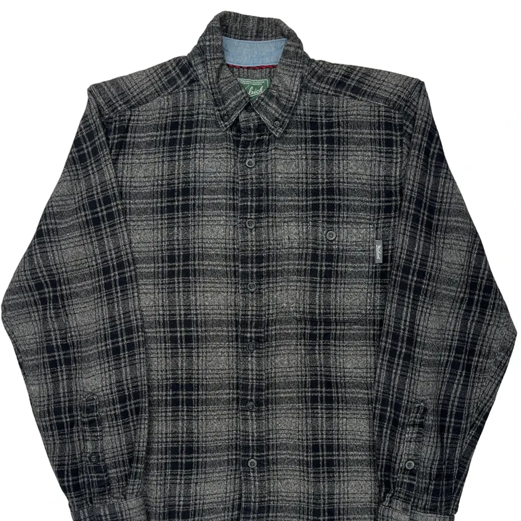 The Original Outdoor Clothing Company Woolrich Checked Flannel Shirt - Small Gray Wool - Image 5