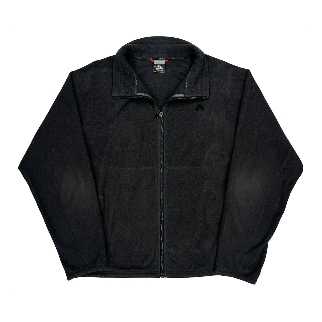 Therma Nike Acg Fleece Jacket - Large Black Polyester