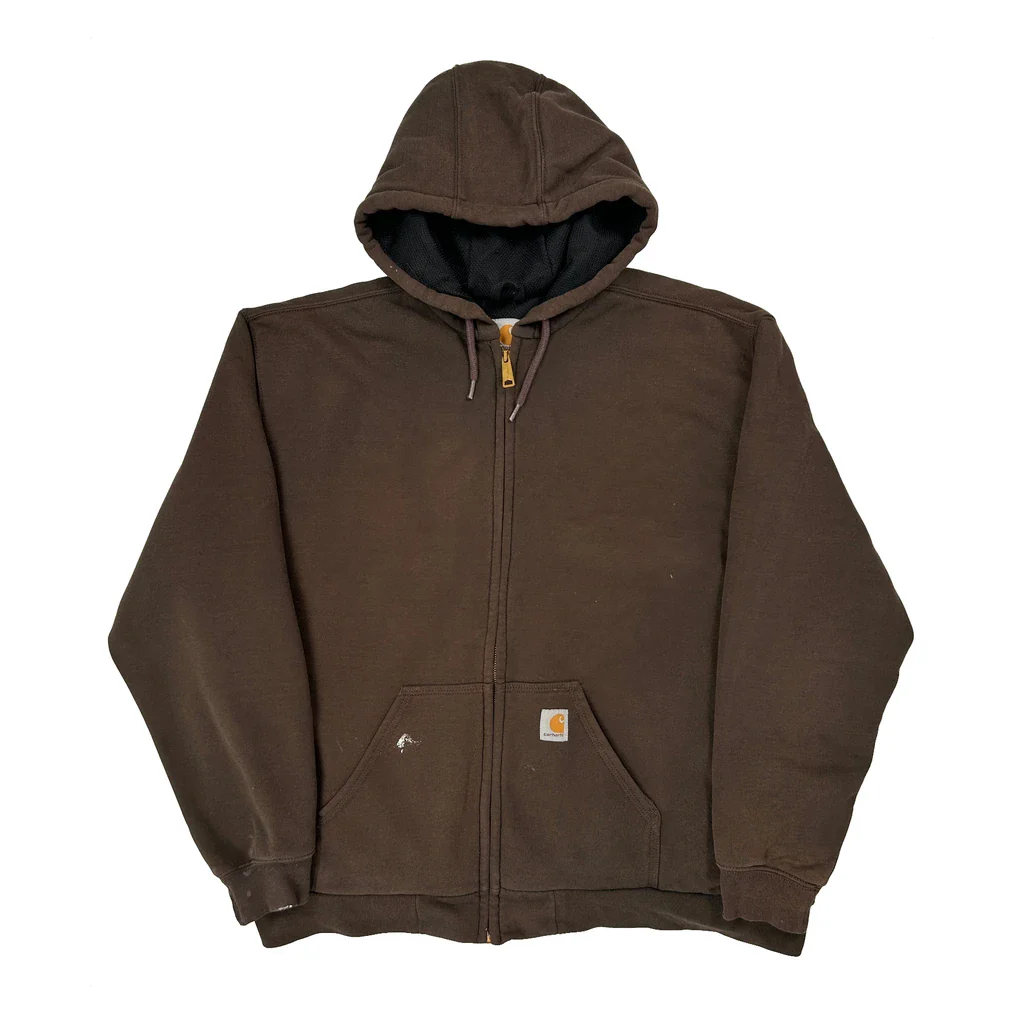 Thermal Lined Carhartt Hoodie - XL Brown Cotton