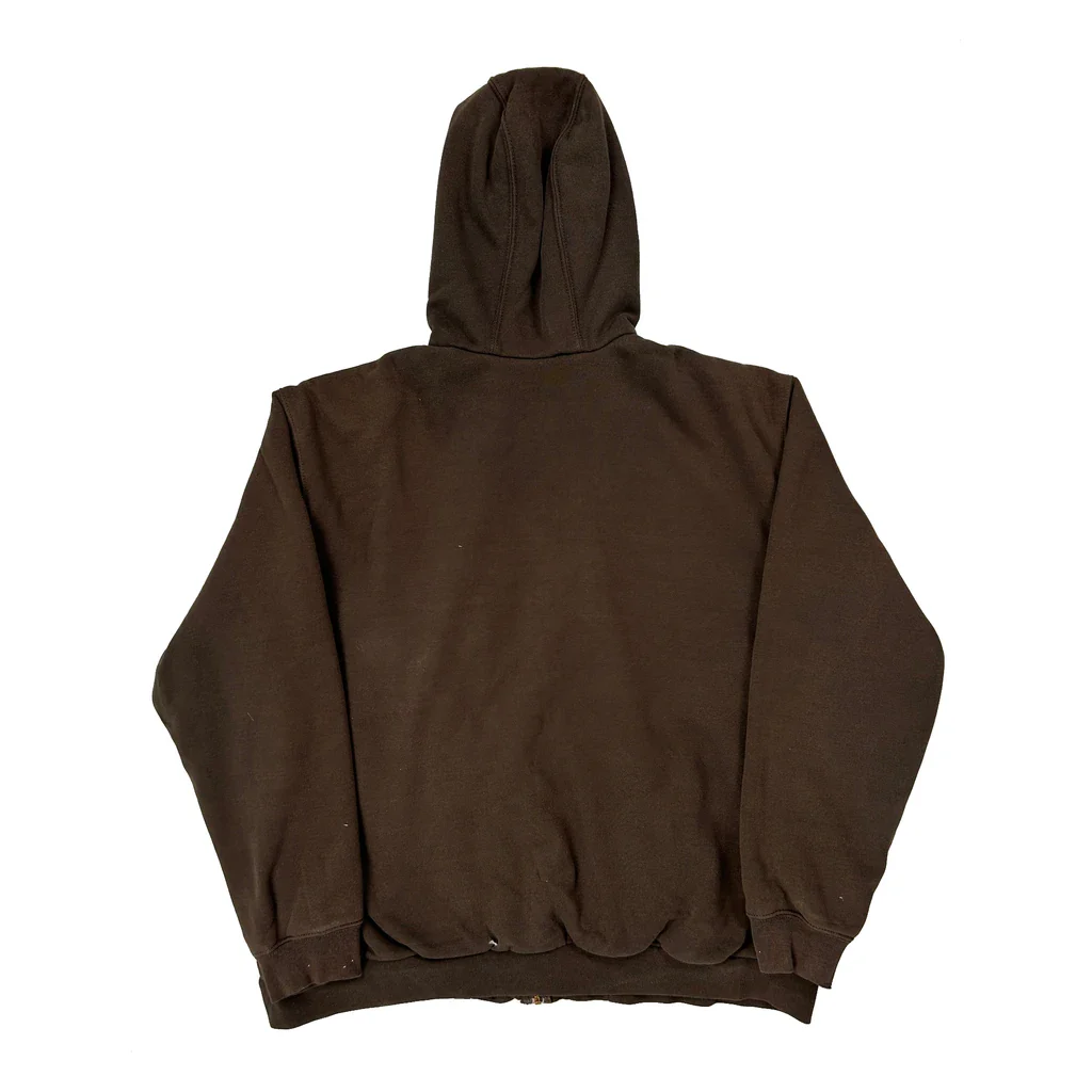 Thermal Lined Carhartt Hoodie - XL Brown Cotton - Image 2