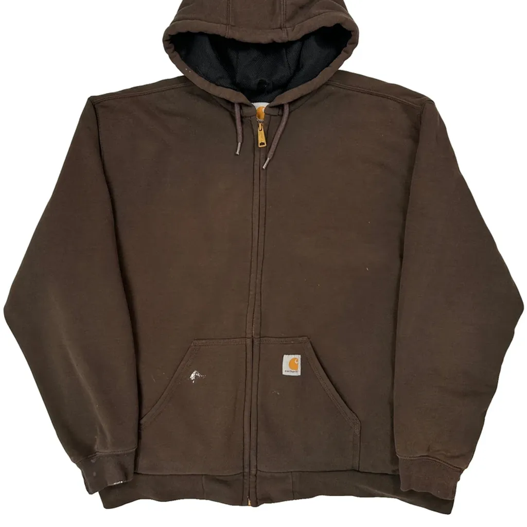 Thermal Lined Carhartt Hoodie - XL Brown Cotton - Image 4