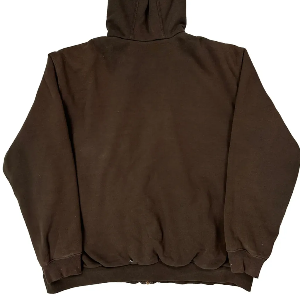 Thermal Lined Carhartt Hoodie - XL Brown Cotton - Image 7