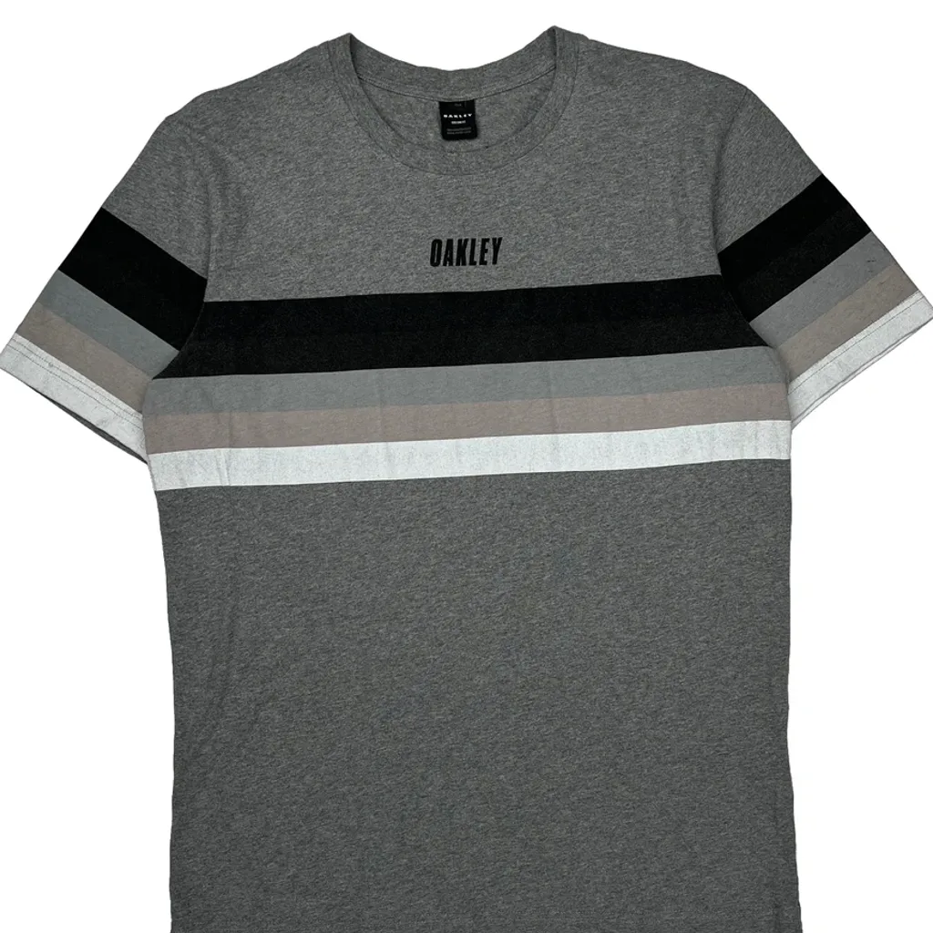 Thermonuclear Racing Team Oakley Striped T-Shirt - XL Grey Cotton - Image 4