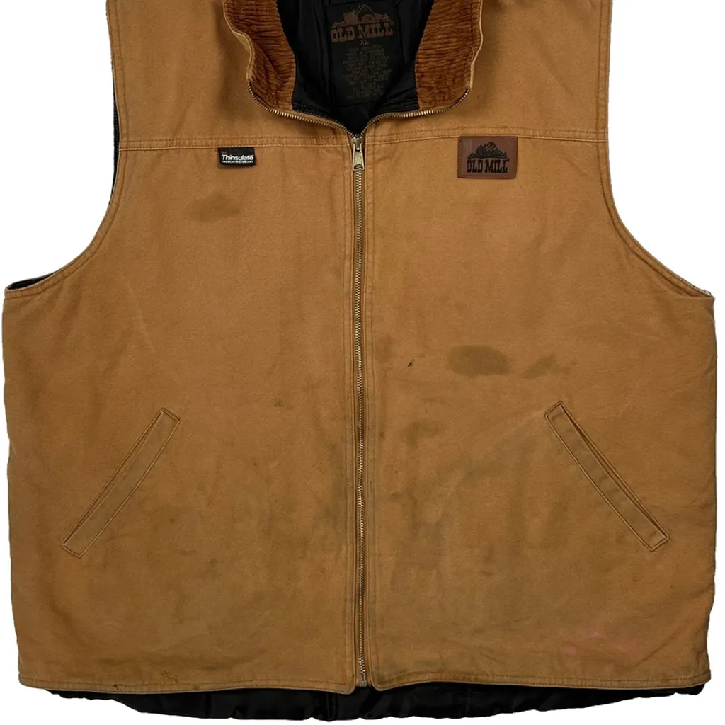 Thinsulate Old Mill Workwear Gilet - XL Brown Cotton - Image 4