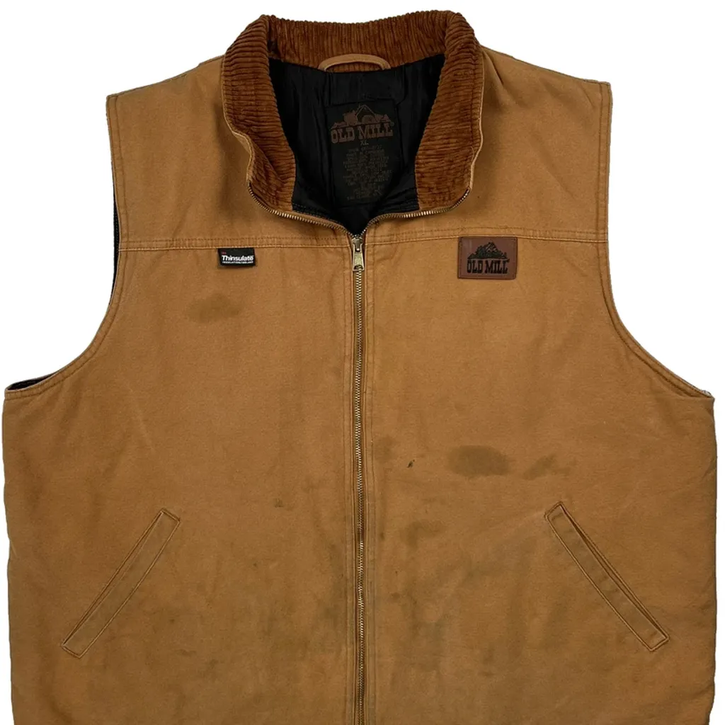 Thinsulate Old Mill Workwear Gilet - XL Brown Cotton - Image 5