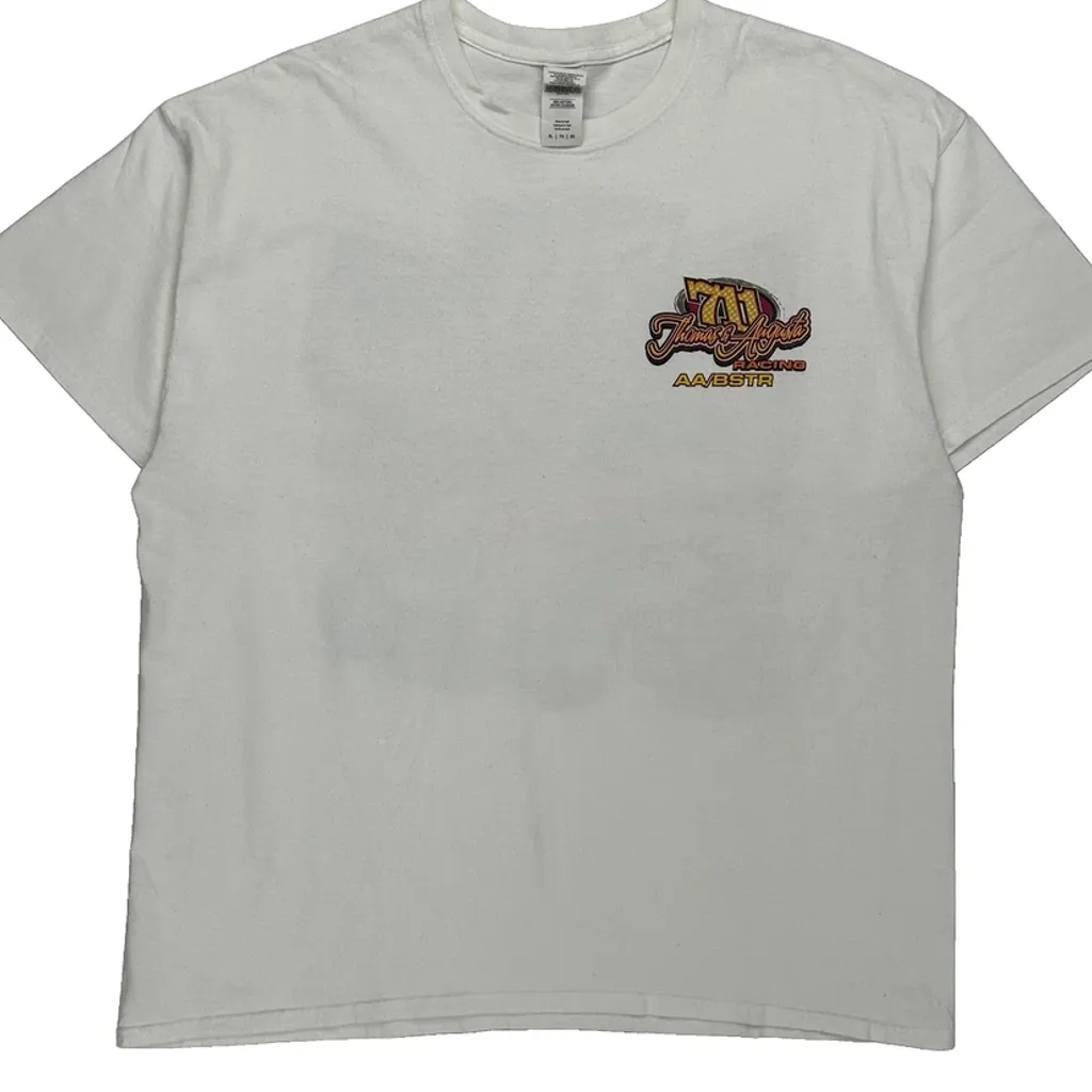 Thomas & Augusta Racing Gildan Graphic T-Shirt - XL White Cotton - Image 4