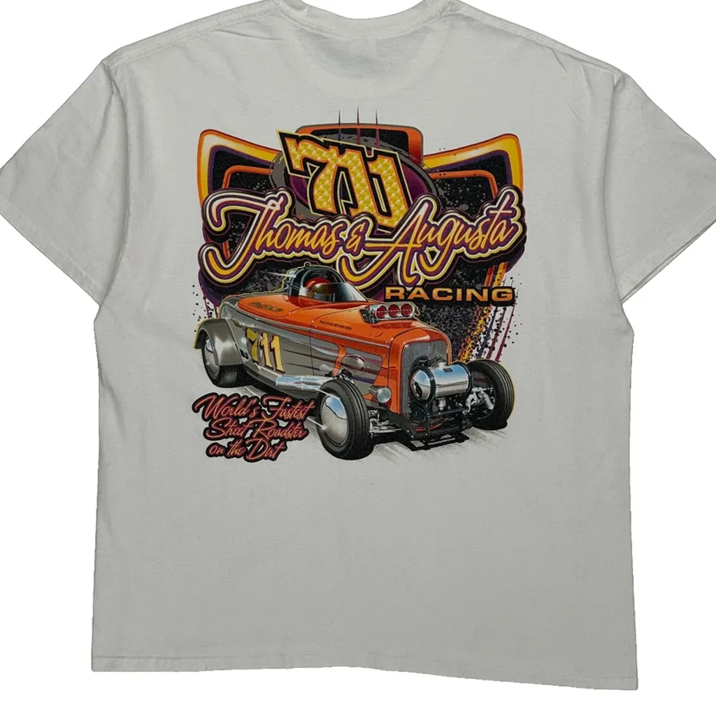 Thomas & Augusta Racing Gildan Graphic T-Shirt - XL White Cotton - Image 6