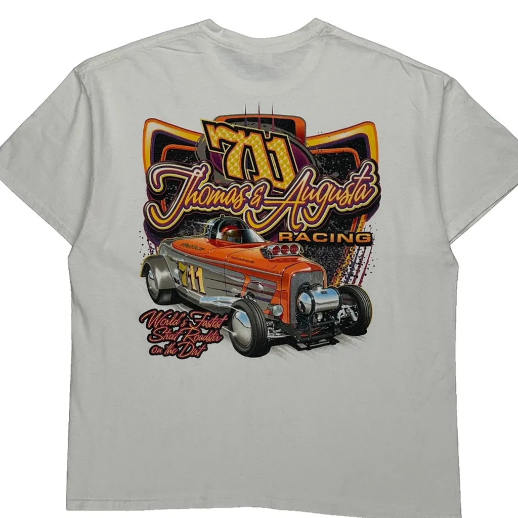 Thomas & Augusta Racing Gildan Graphic T-Shirt - XL White Cotton - Image 7