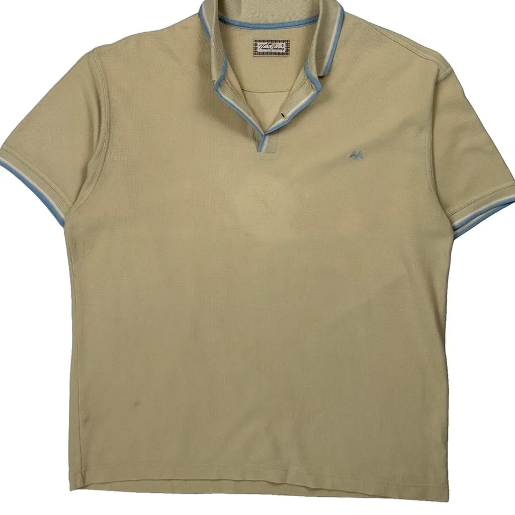 Thomas Burberry Polo Shirt - XL Beige Cotton - Image 4