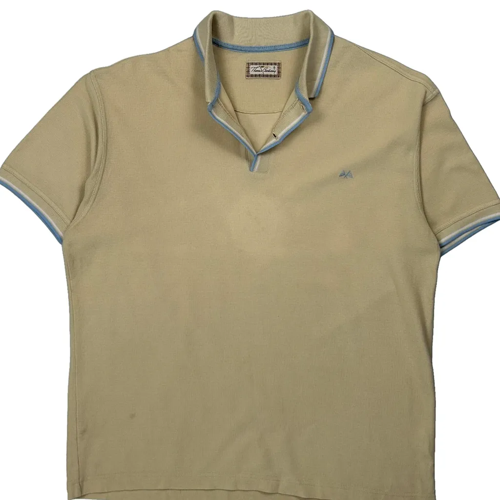Thomas Burberry Polo Shirt - XL Beige Cotton - Image 5