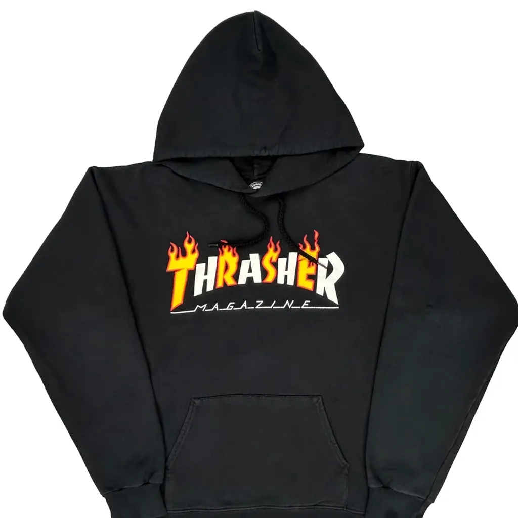 Thrasher Hoodie - Medium Black Cotton - Image 5