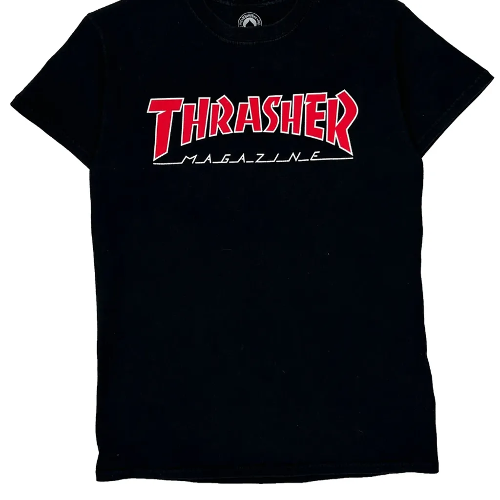 Thrasher Graphic T-Shirt - Small Black Cotton - Image 5
